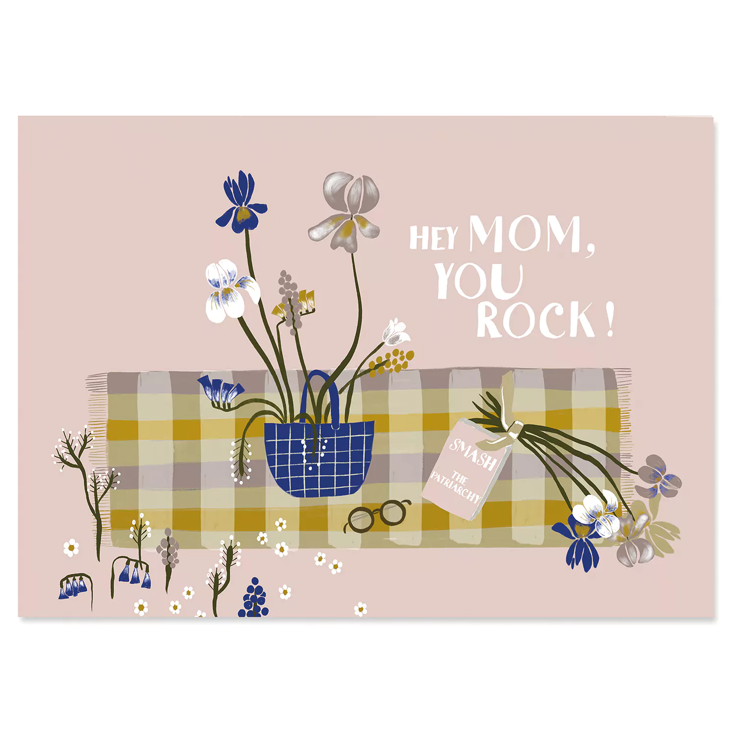 Moms rock postkarte holzschliffpappe