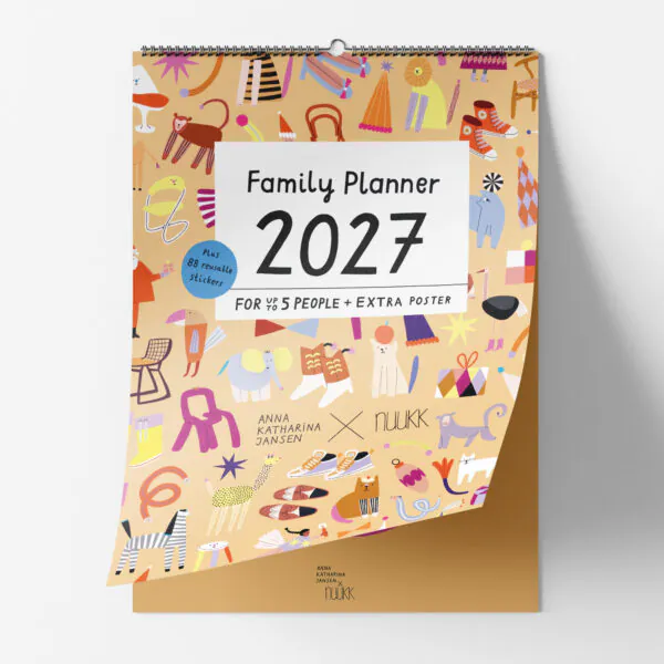 Familienkalender "Bunte Bande" 2027 inkl. Poster + 88 Sticker