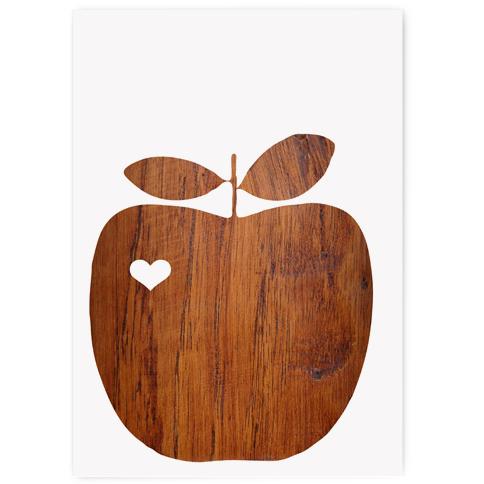 Apple heart postcard