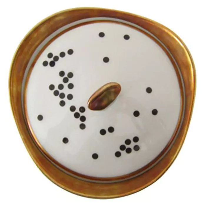 Black dots porcelain stickers