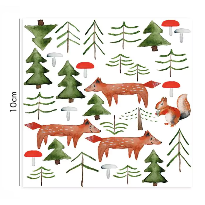 Forest animals porcelain sticker
