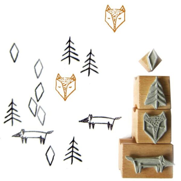 Fox in the forest stamp set