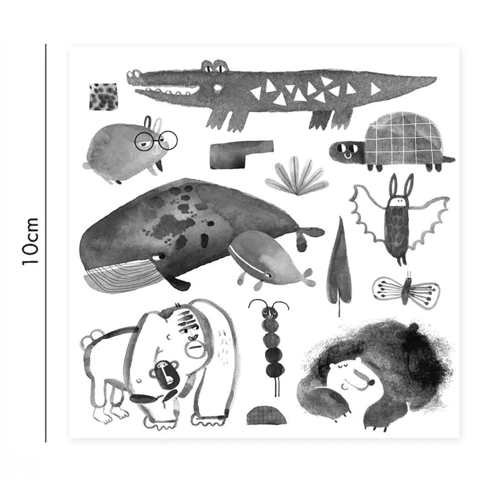 Crocodile and his friends porcelain sticker