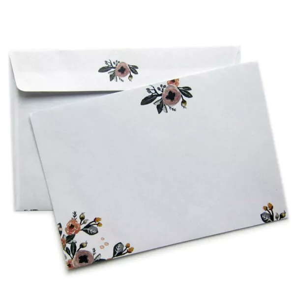 10 envelopes watercolor flowers